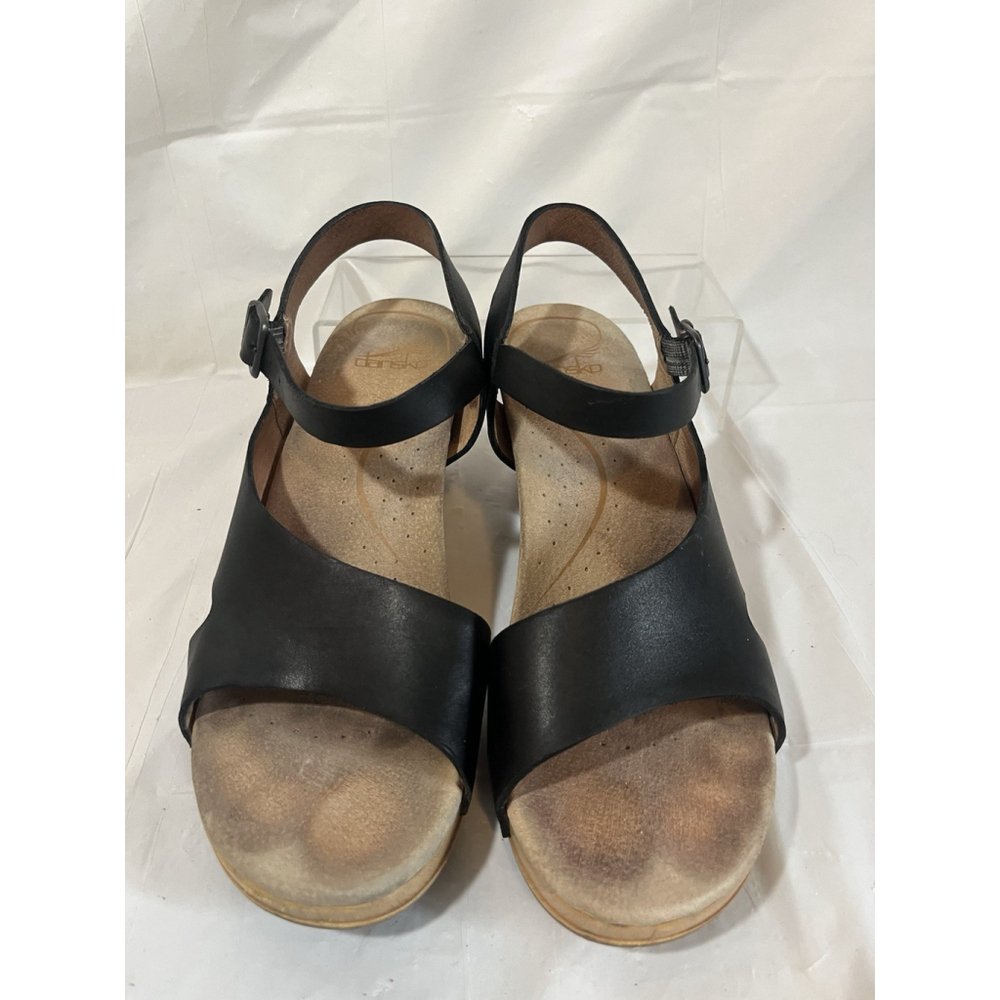 Dansko Tasha Black Leather Slingback Wedge Clog Sandals size 39 Us size 8.5-9 - Picture 11 of 15